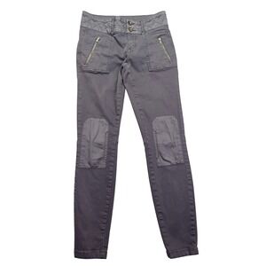Pilcro Letterpress Moto Pants Zipper Pocket Knee Patch Gray Size‎ 26 Fits 27.5"